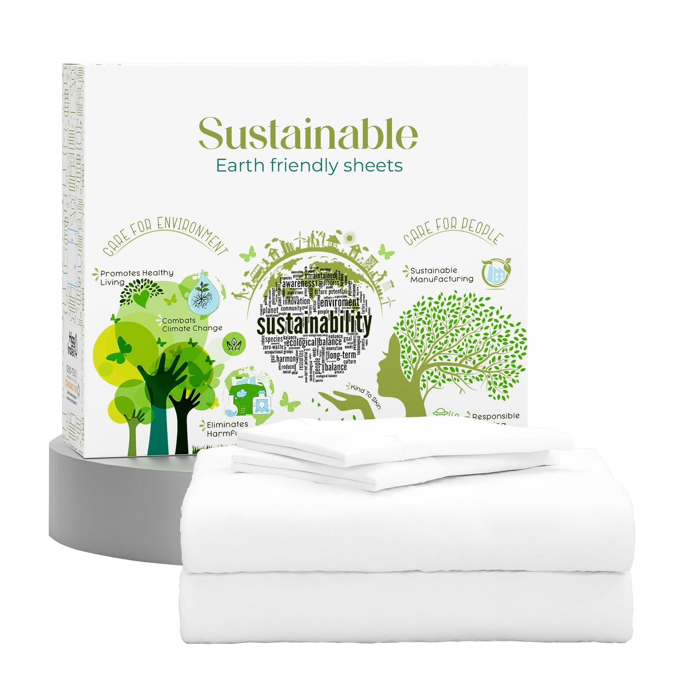 SUPREME ELEGANCE 100% Cotton Queen Sheets, White – 400 Thread Count Percale Weave, Cooling, Hotel Luxury, Deep Pocket Bed Sheet Set