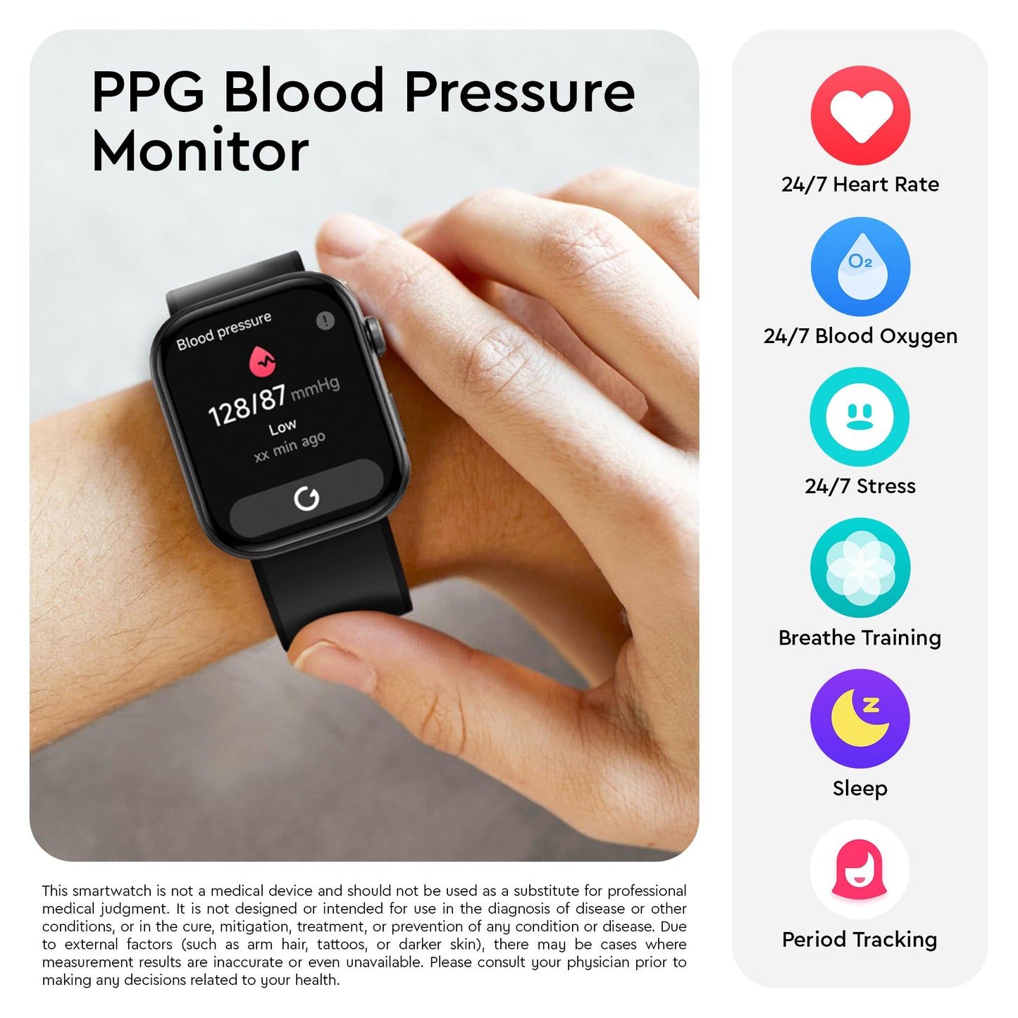 OCTANDRA Beyond VeryFit Smart Watch for Men Women 1.99" AMOLED Screen AI Voice 3ATM Fitness Tracker Watch Heart Rate/Blood Pressure/Oxygen Saturation/Stress/Step/Sleep Monitor (GTX12) (Black & Grey)