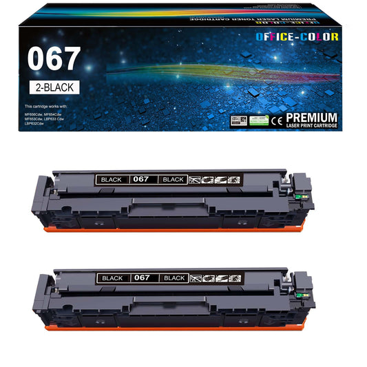 067 Black Toner Cartridge Replacement for Canon 067 067H CRG-067 to use with Canon Color ImageCLASS LBP632Cdw MF656CDW MF650c MF652Cw MF654CDW MF653Cdw MF651CW LBP631CW LBP633CDW Printer ink (2 Pack )