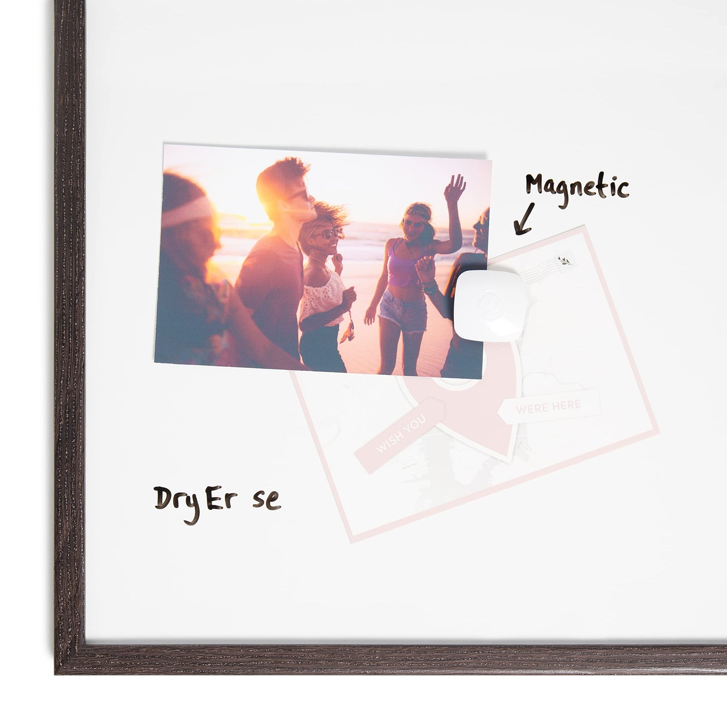 U Brands Magnetic Dry Erase Board White Board, 20" x 30" Inches, Black Wood Frame (3880U00-01)