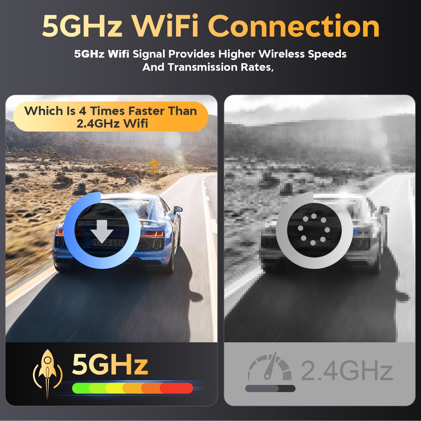 Csyibeielec Dash Cam Front and Rear - 4K HD Dual Dash Camera for Cars, Built-in 5G WiFi GPS, 64GB Card, Dashcam with 3.2" IPS Screen, UHD Night Vision, HDR, App Control, 24H Parking Monitor