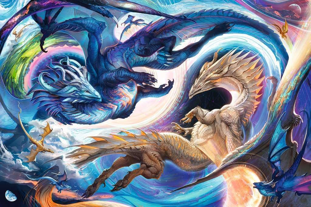 Ravensburger - Dragons Day and Night - 5000 Piece Jigsaw Puzzle - Magical, Mythical Dragons in Stunning, Vibrant Detail - Frameable - Premium Quality - Puzzles for Adults