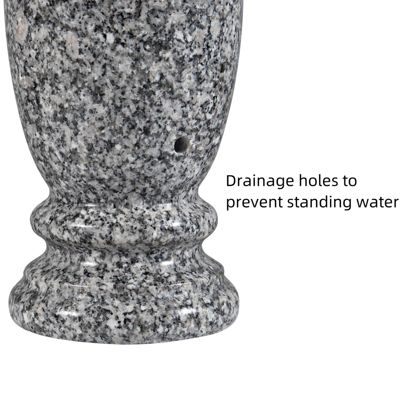 Afvarir Granite Cemetery Vase for Grave Markers,Heavy Headstone Memorial Flower Holder Decorations.