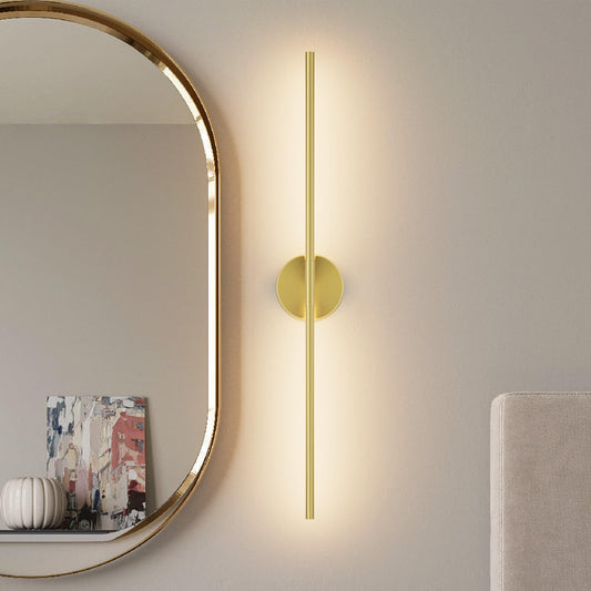Coinmit Modern Wall Sconce for Bathroom 33In Gold Vanity Light Fixture Hardwired 3000K Bathroom Sconce 360° Rotate Warm Light for Bedroom
