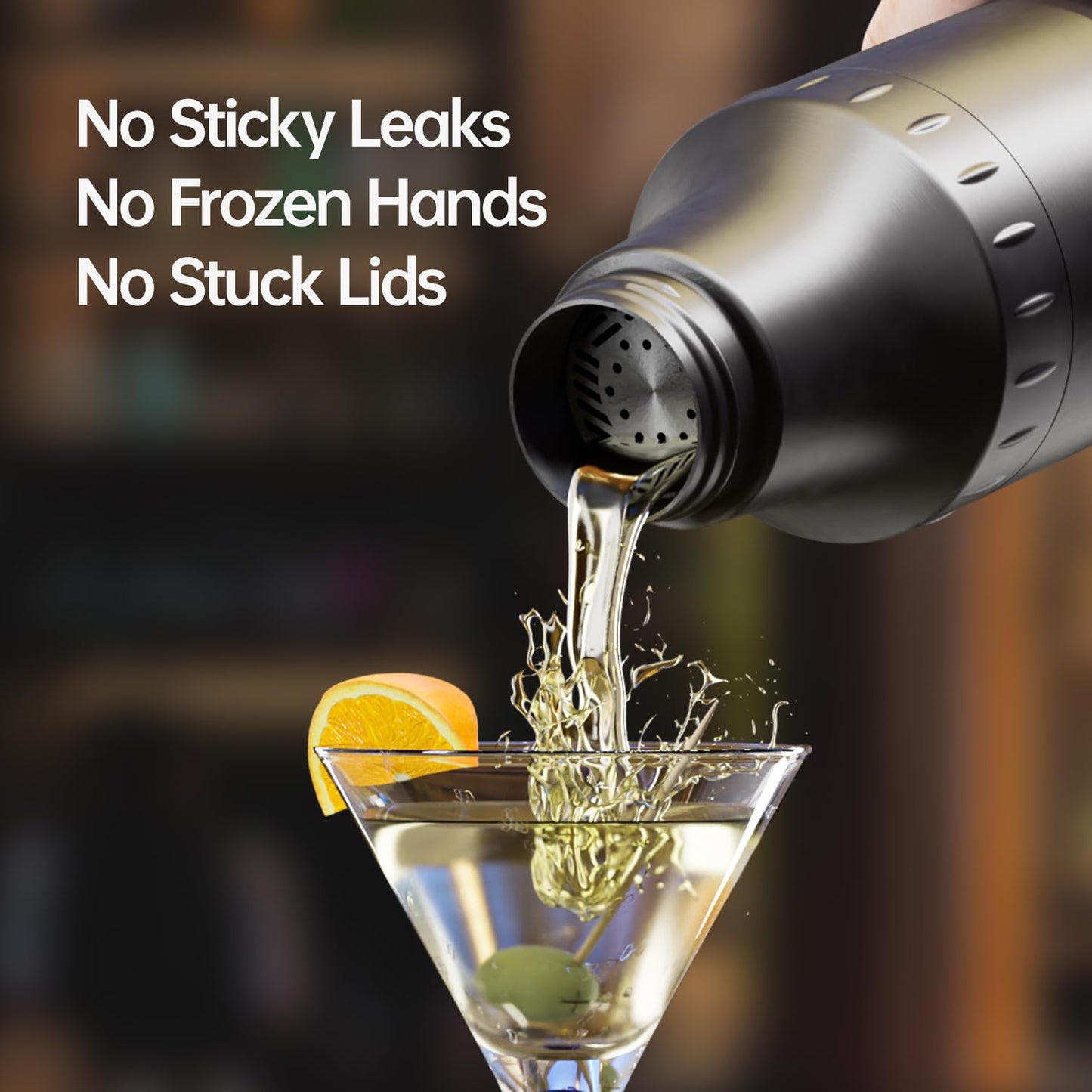 Magcheer Hybrid Cocktail Shaker Set | Vacuum Insulated Stainless Steel Martini Shaker with Strainer & Jigger Lid | Travel cocktail kit with Bartender Accessory Tools | 30oz | Gunmetal Gray