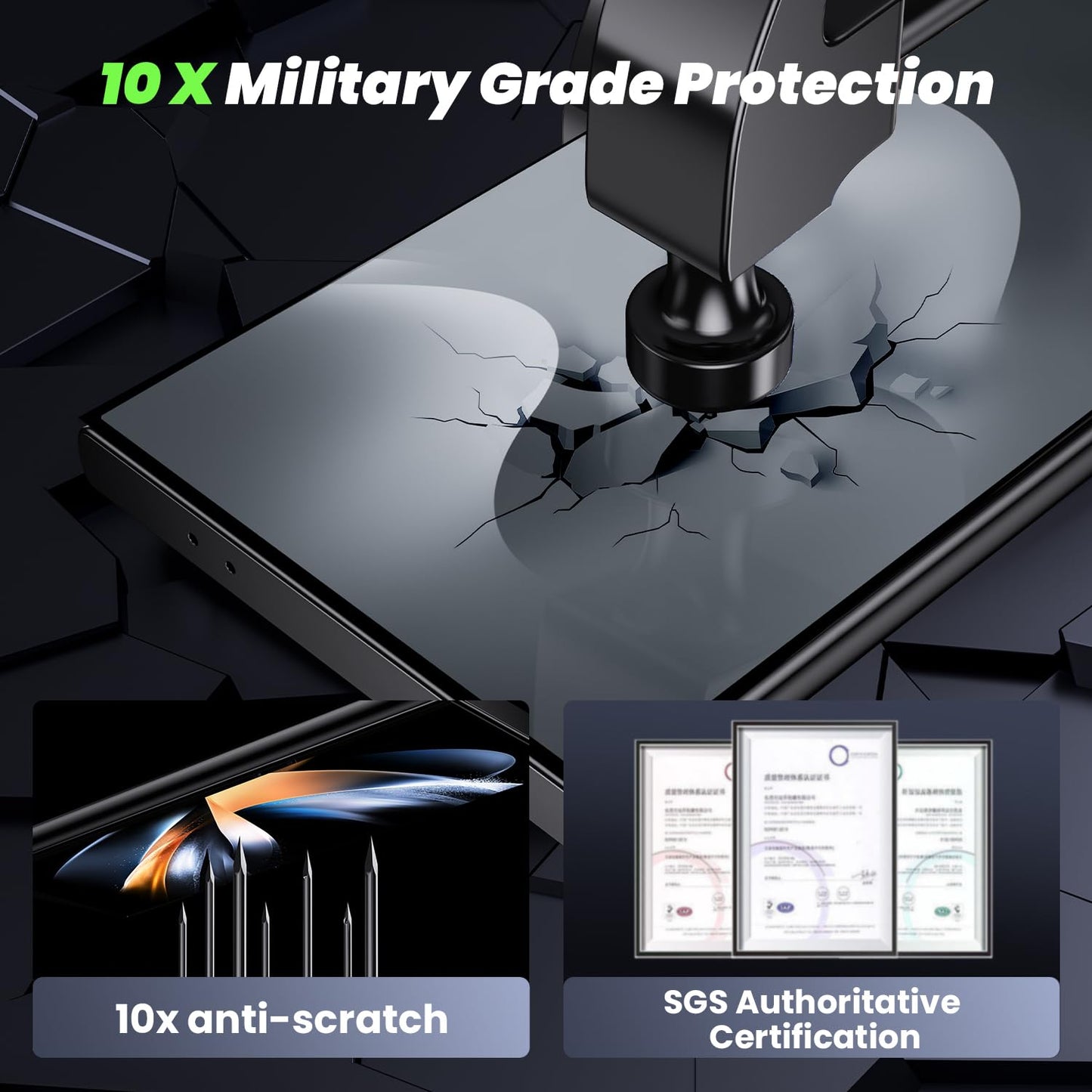 WSKEN for Samsung Galaxy S24 Ultra Privacy Screen Protector Tempered Glass [24° Anti-Spy] [Zero Bubble] [Auto Dust-Remove] [Support Fingerprint Unlock] 9H 10X Shatterproof 6.8 inch - 2 Pack