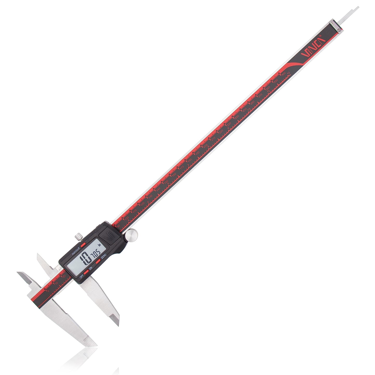 VINCA Digital Caliper, DCLA-1205 12 Inch/300mm, Inch/Millimeter/Fraction Conversion, Stainless Steel, Large LCD Screen