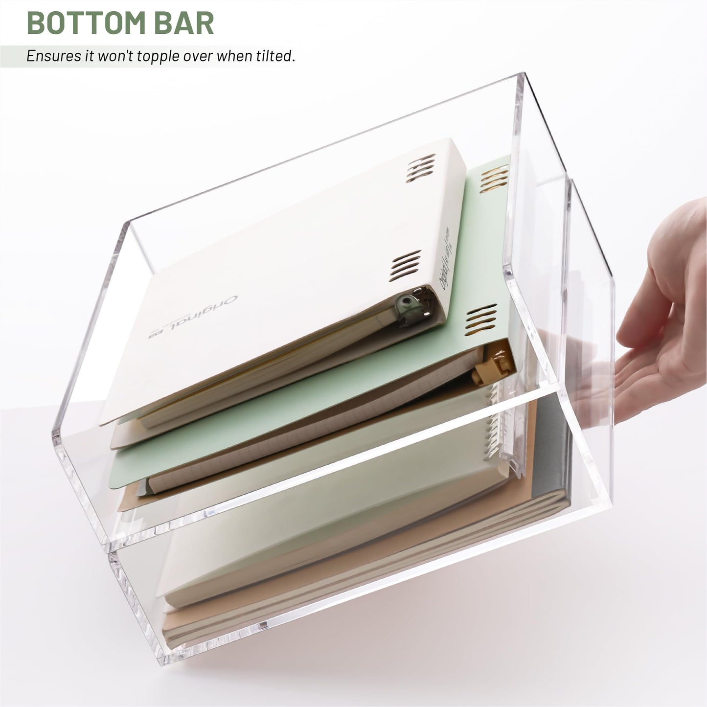 HeZone Paper Organizer Letter Tray, Clear Acrylic Paper Tray, School Teacher Office Supplies Organization, Stackable Desk File Organizer, Classroom Decor and Accessories-2 Pack…