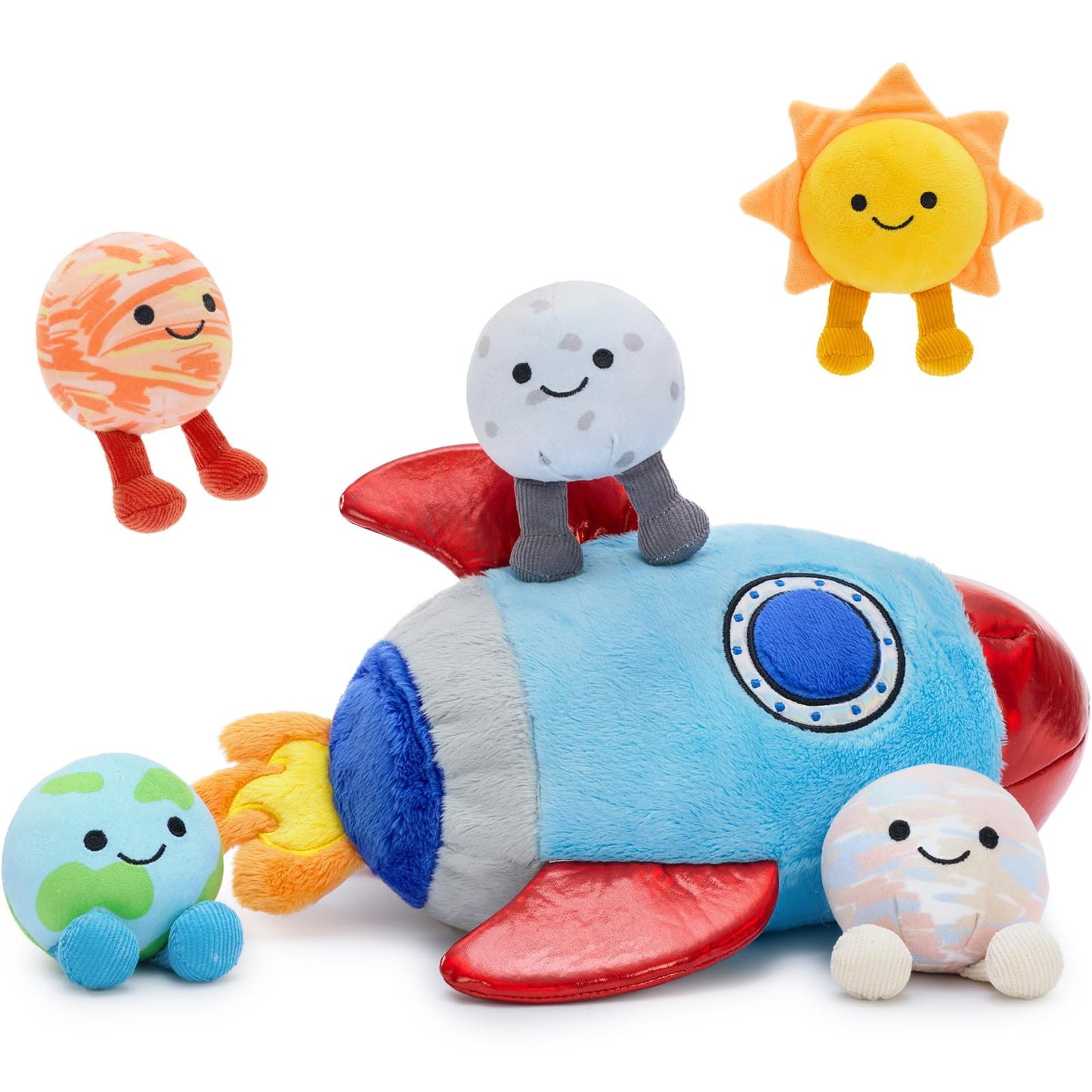 Muiteiur 6 Pcs Rocket Planet Stuffed Set