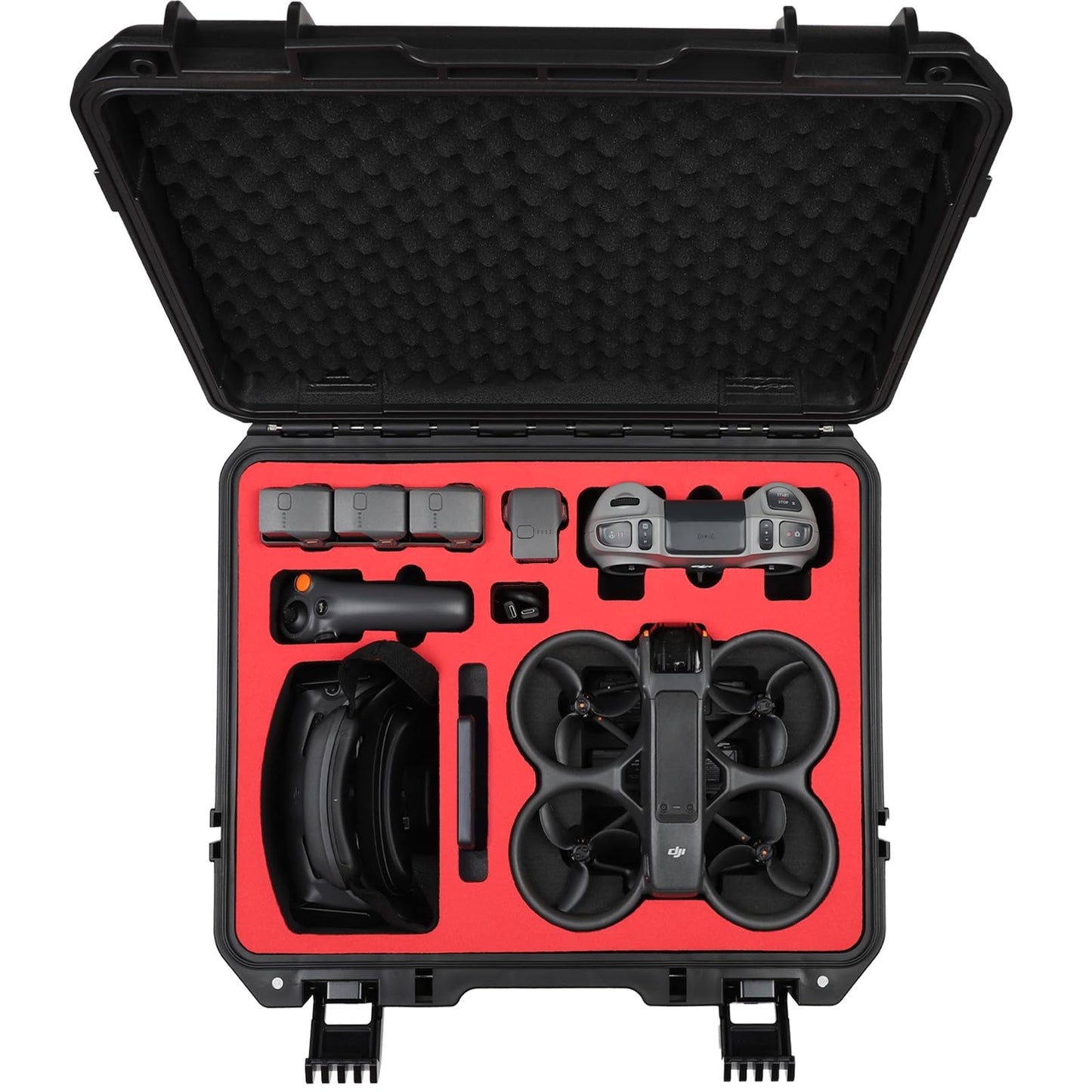 Drogear Waterproof Hard Case for DJI Avata 2 Fly More Combo | Fits DJI Goggles 3 / RC Motion 3 / FPV Remote Controller 3 and Accessories | Up to 8 Batteries | Shockproof, Dustproof