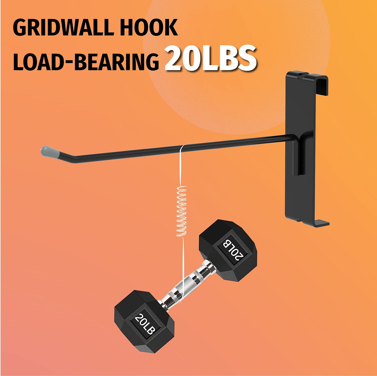 HUHOLE Gridwall Hooks 4 Inch, 50PC Display Hooks for Grid Wall, Hook for Grid Wall Panel, Black