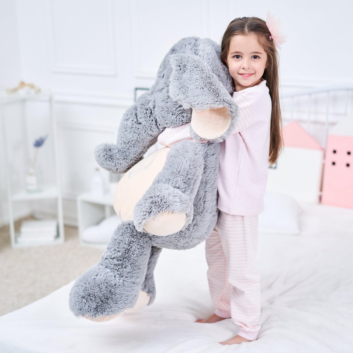 IKASA Giant Elephant Stuffed Animal Plush Toys Gifts Gray (Gray, 39 inches)