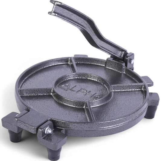 ALPHA LIVING Tortilla Press – 10 Inch Cast Iron Quesadilla Maker – Heavy Duty Empanada Maker Press – Cast Iron Tortilla Maker for Kitchen, Home Use