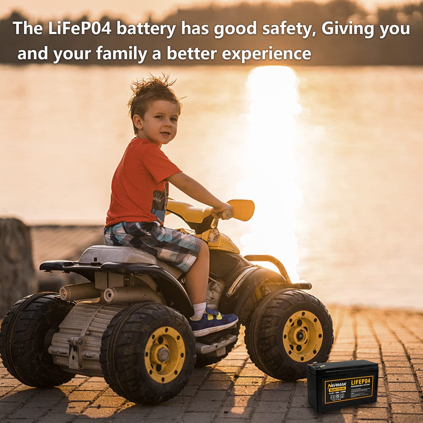 Nermak 2 Pack 12V 10Ah Lithium Ion LiFePO4 Deep Cycle Battery, 2000+ Cycles Rechargeable Battery for Solar/Wind Power, UPS, Scooters, Lighting, Power Wheels, Fish Finder Built-in 10A BMS