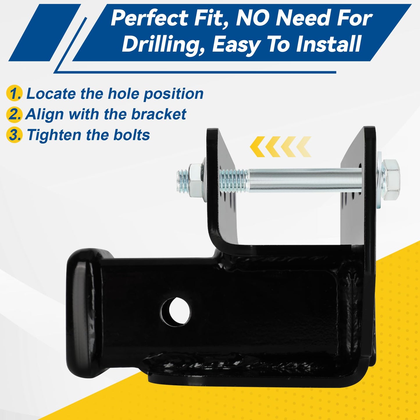 Chaoos Class 3 Trailer Hitch for Compatible with Ford Bronco 2021-2024,2 Inch Rear Bumper Tow Trailer Hitch Receiver,Weighing 12 pounds Heavy Duty Towing Receiver Hitch for Secure Hauling