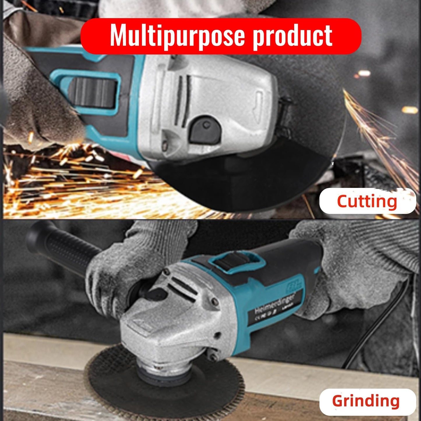 Cordless Angle Grinder for Makita 18V Battery(Not Included),4-1/2-Inch High-Power Angle Grinder for Metal,Tile Cutting and Grinding