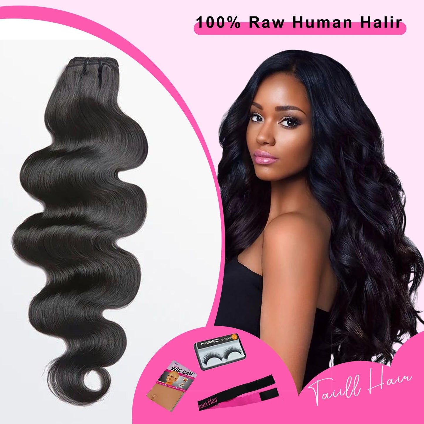 12A Human Hair Bundles Body Wave Bundles Human Hair 100% Unprocessed Brazilian Virgin Bundles Body Wave Real Human Hair Extensions Natural Black 24 Inch