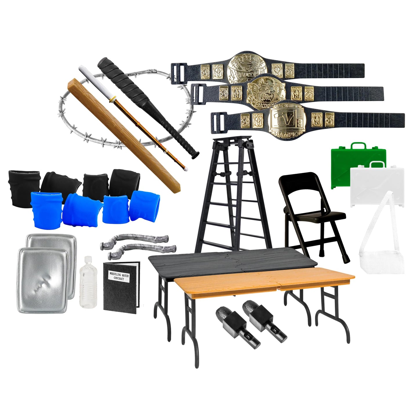 30 Piece Massive Wrestling Figure Accessory Pack for Wrestling Action Figures