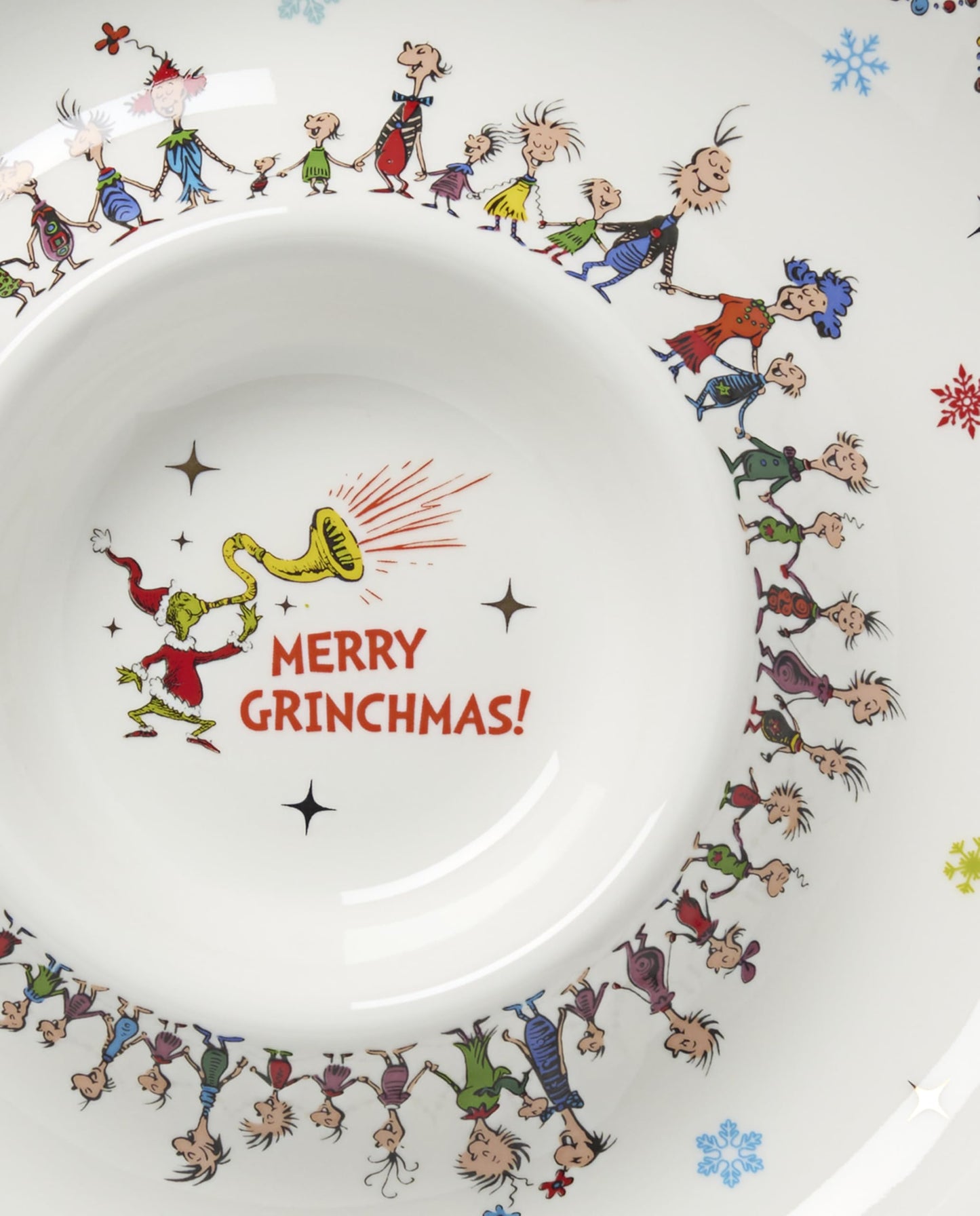 Lenox 898096 Merry Grinchmas Chip & Dip Bowl, Christmas Dishes, Festive Holiday Serveware