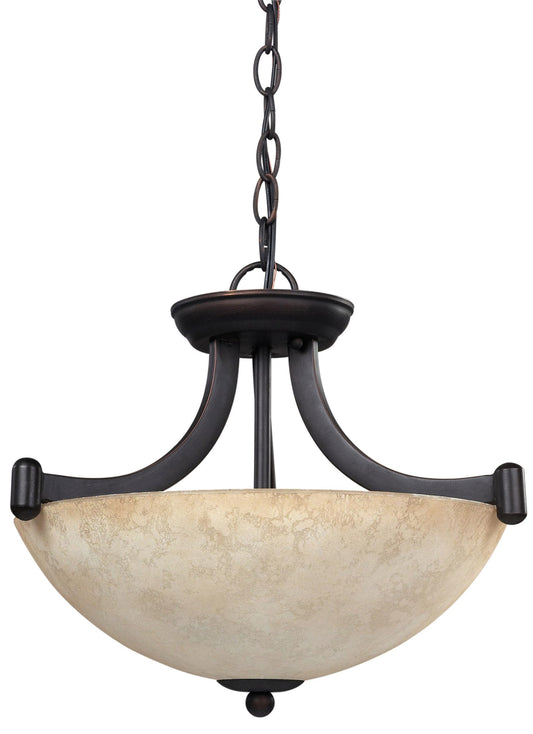 Canarm ICH375A03RA14 3 Light Warren Dual Large Pendant Light Fixture, Bronze