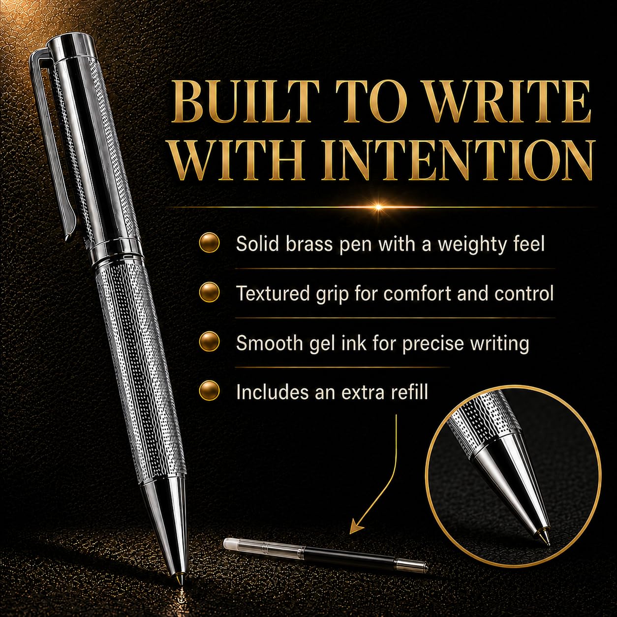 Simply Zen Journal & Pen Set for Men | 13-Week Guided Mindfulness & Self Mastery Journal with Solid Brass Pen | Short Readings, Daily Prompts & Reflection Exercises | A5 Vegan Leather | Gift Box