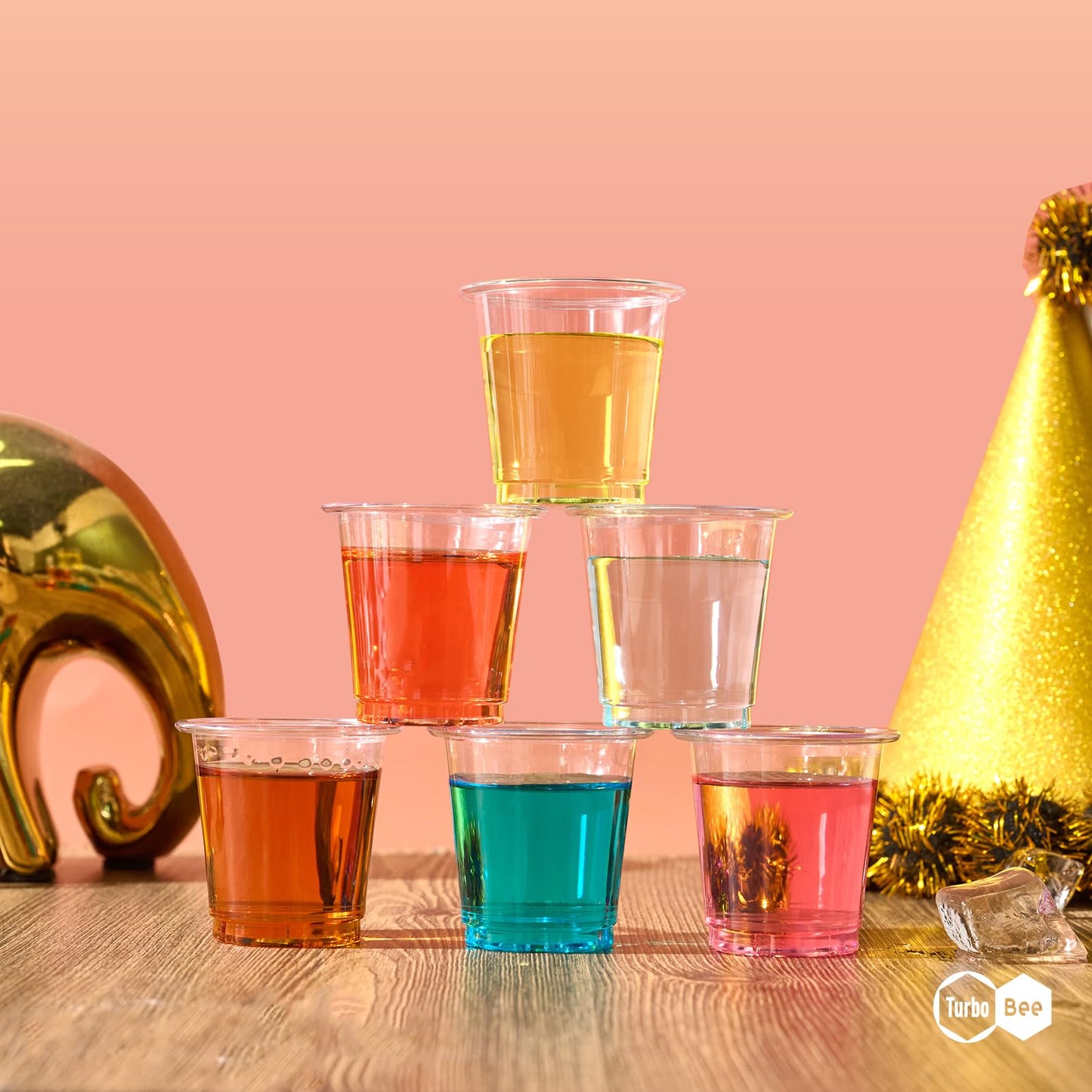 Turbo Bee 1200 pack 2 OZ Disposable Plastic Shot Glasses, Mini Shot Cups for Party, Events, Whiskey and Wine Tasting