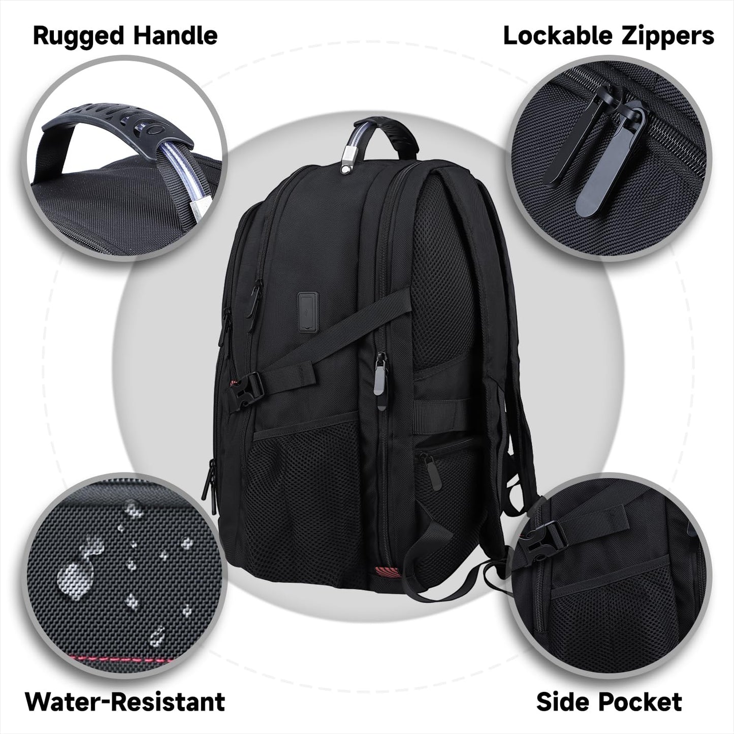 tazbuzo 18.4 Inch Travel Laptop Backpack,Extra Large Backpack, Laptop Backpack for Men, 55L Water Resistant TSA Airline Approved Business Work College School Computer Bag with USB Port