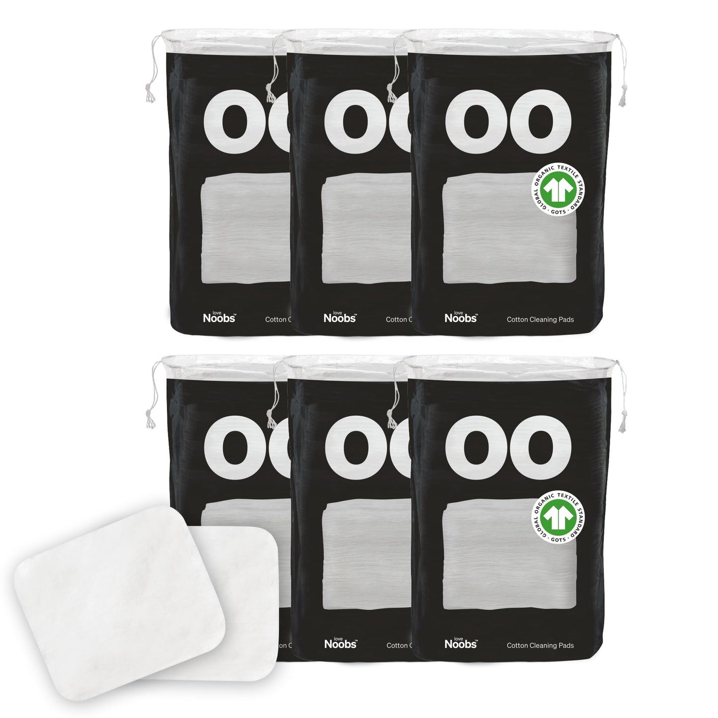 Baby Cotton Pads for Diaper Change by LoveNoobs, 360 Count, Ultra Soft 100% Organic Extra Large Cotton Pads for Baby Sensitive Skin, Lint-Free, Premium Jumbo Size, GOTS Certified
