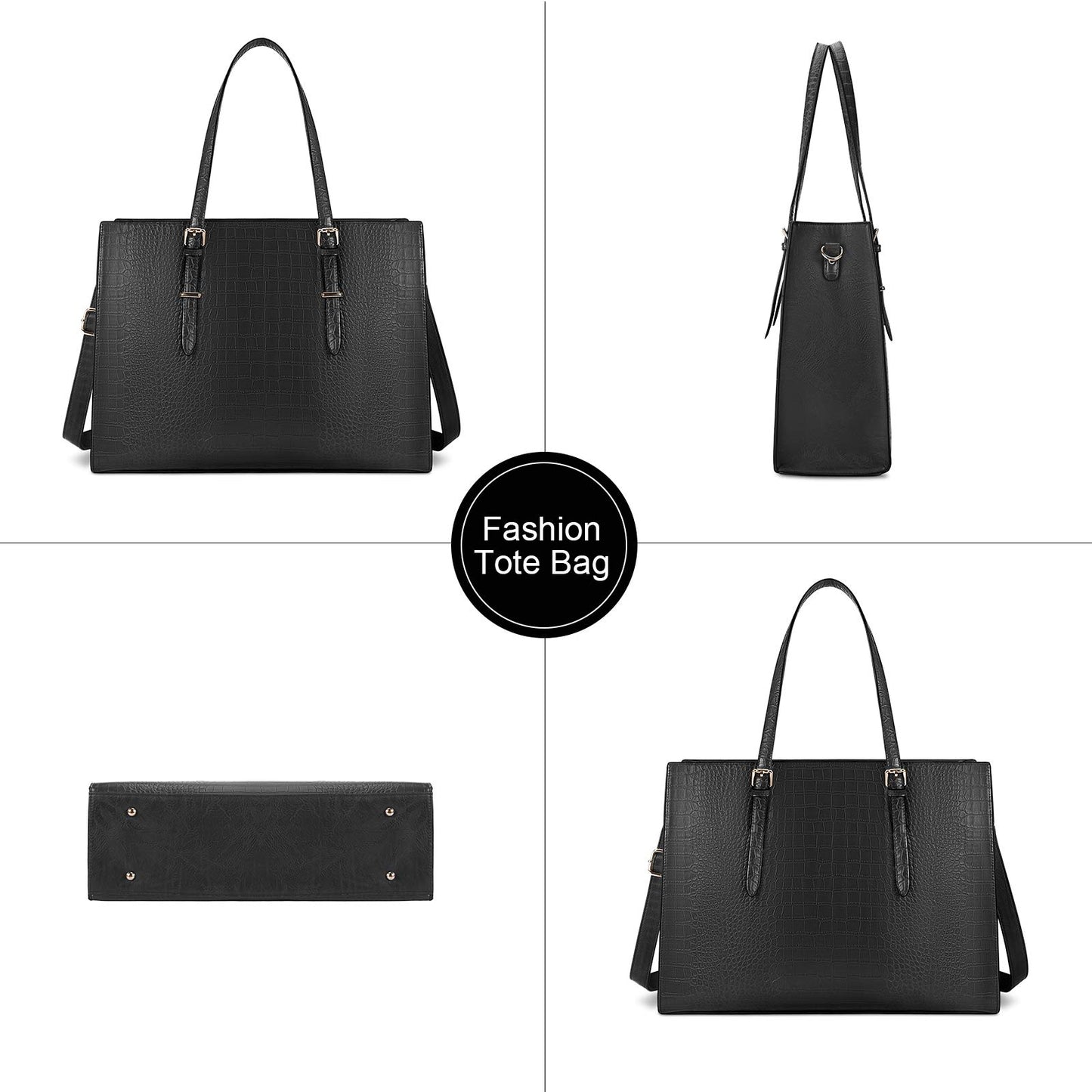Laptop Bag for Women 15.6 inch Laptop Tote Bag Leather Classy Computer Briefcase for Work Waterproof Handbag Professional Shoulder Bag Women Business Office Bag Large Capacity