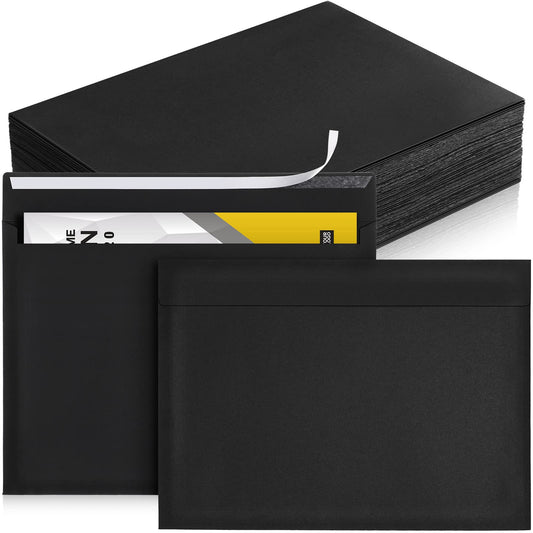 Crtiin 100 Pcs 9 x 12 Open End Booklet Black Envelopes 80 lb 120gsm Catalog Envelopes with Closure for Mailing Catalog Financial Document Magazine Pamphlet Business