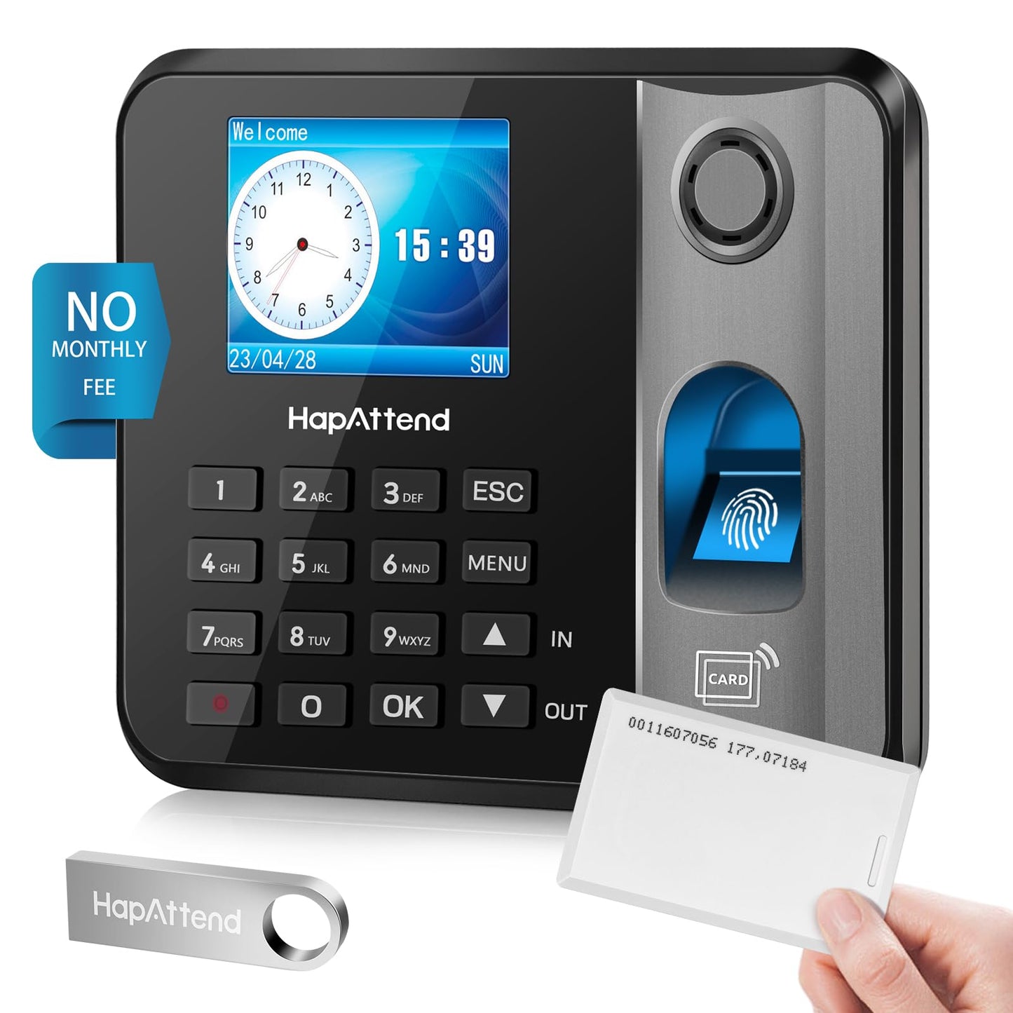 HapAttend RFID Cards Compatible with Time Clock H1 H2 H3-125KHz RFID Proximity Employee Thick Badges Cards for Time Clock MB1, MB2, TC1, TC2, TC7 (10 Pack)