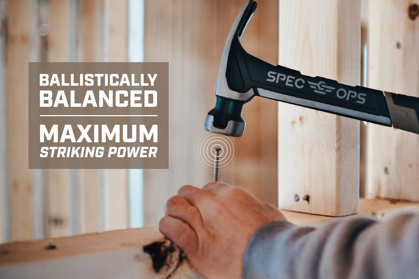 Spec Ops Tools Nailing Hammer for Framing, Carpentry & Demolition, Rip Claw, Smooth Face and Shock-Absorbing Grip, 20 Oz with Mallet Cap