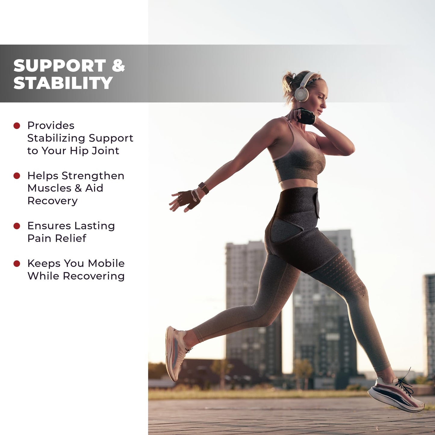 Astorn Ortho Wrap Hip Brace Right Leg - Adjustable Compression Support for Sciatica, Groin, Thigh, Hamstring, Arthritis & Injuries - Sciatic Nerve Relief for Men & Women - Large