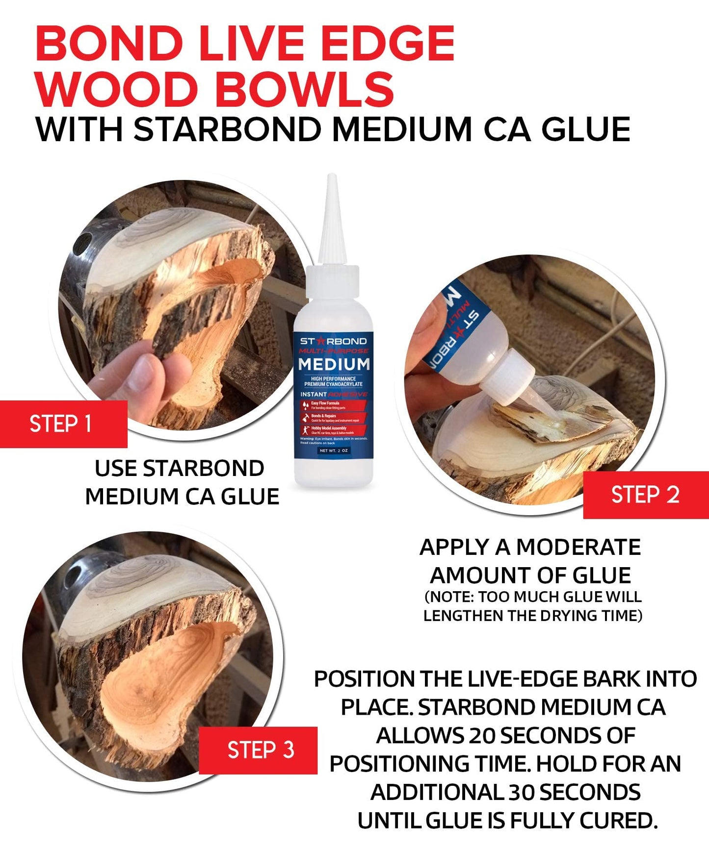 Premium Grade Cyanoacrylate (CA) Super Glue by Starbond - 16 oz. Complete Refill KIT (453g) - with Extra Bottles, Caps, and Microtips - for Woodturning, Pen Turning, Hobby, Lapidary, Acrylic Nails