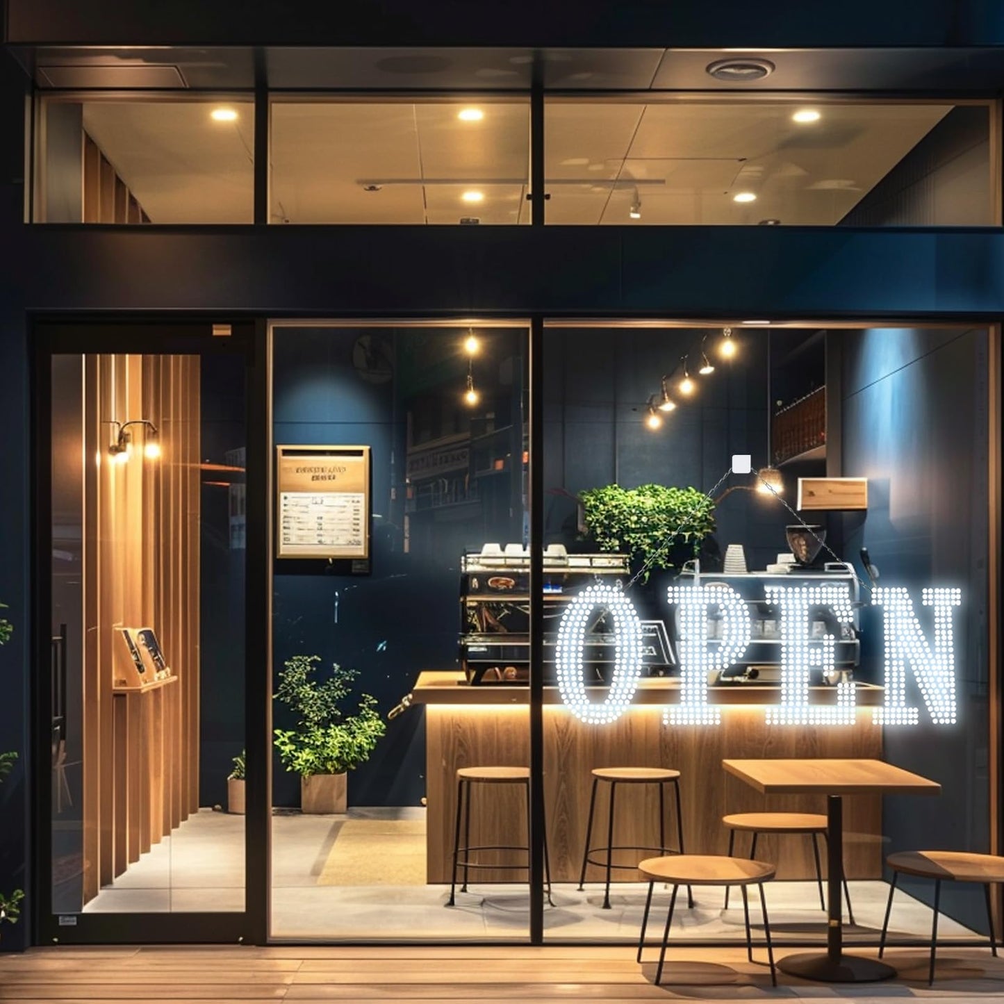 Flashing LED Open Signs for Business, 40" x 14" Super Bright Light Up Open Sign with Remote, Flashing with 14 Scene Modes for Hanging Behind Storefront Windows