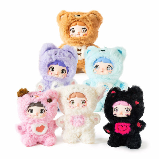 BIRZWOT Nommi Plush Blind Box， Plush Figure Toys 1PC (1 of 7 Possible Styles) Loveliness Never Ends Series Keychain & Bag Charm Birthday Gifts 8.5 in