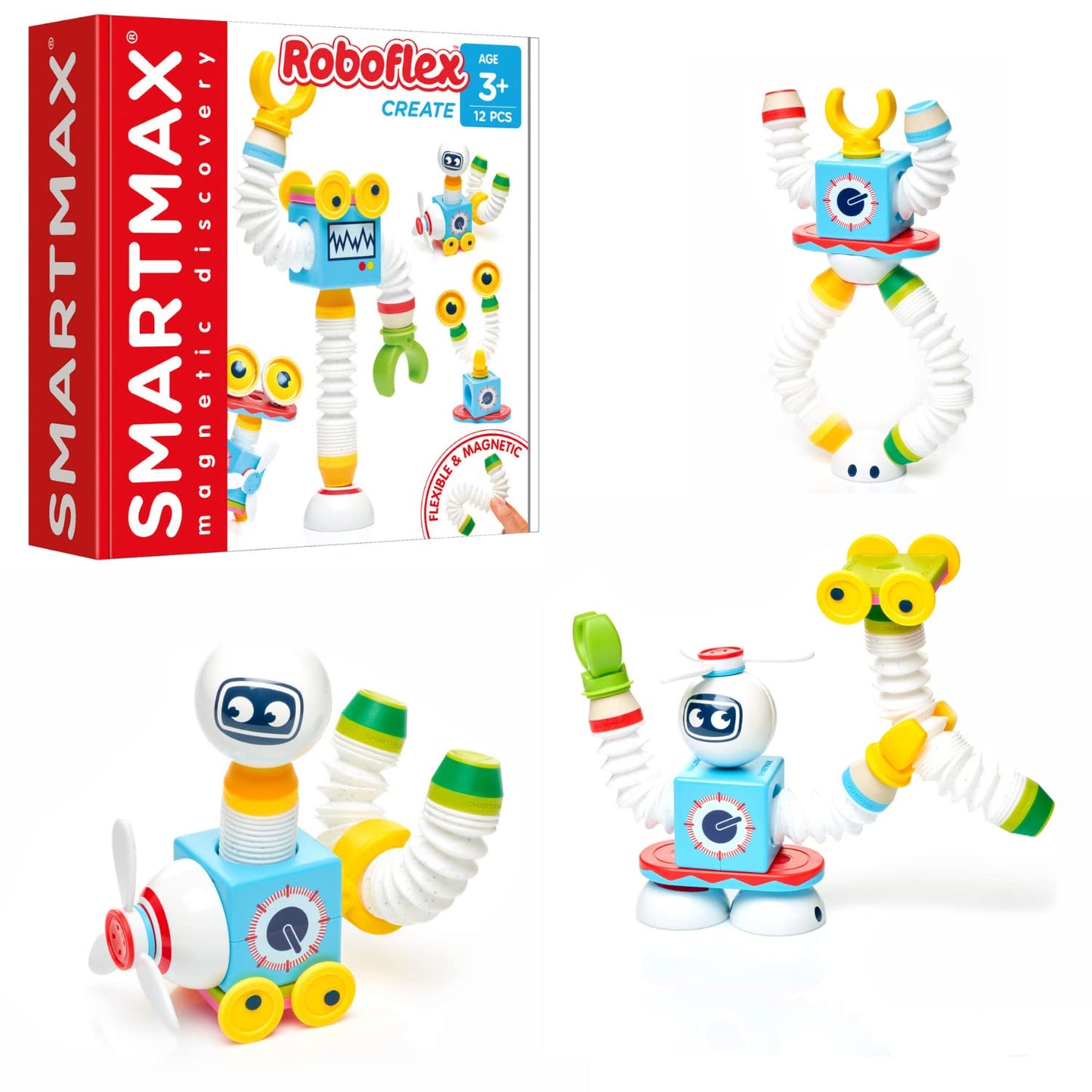 SmartMax - Roboflex, Magnetic Discover Play Set, 12 pieces, 3+ Years