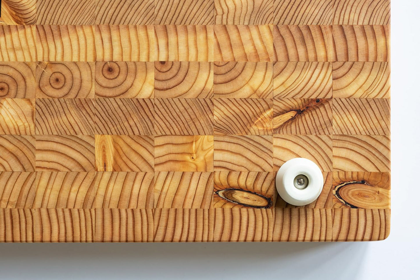 Larch Wood Canada End Grain Small Cutting Board, Standard Line, Handcrafted for Professional Chefs & Home Cooking, 17-3/4" x 11" x 1-1/2"