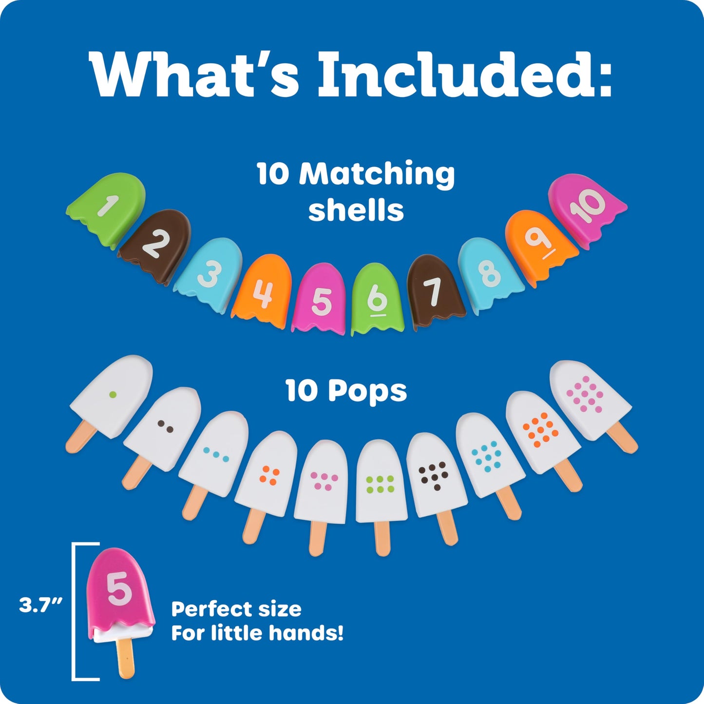 Learning Resources Smart Snacks Number Pops, Fine Motor Toy, Set of 10, Ages 18 mos+ (LER7344)