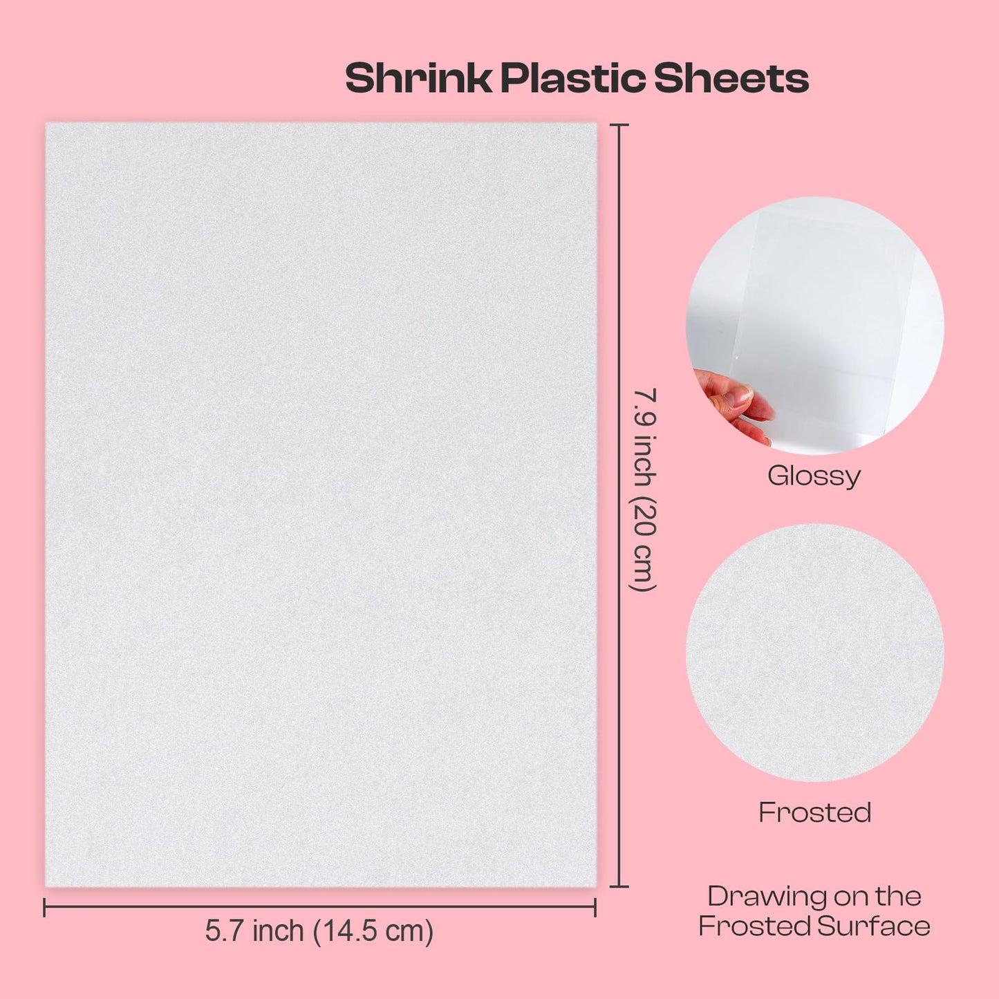 Auihiay 80 Pieces Shrink Plastic Sheets, Shrink Films Papers, Shrinky Art for Creative Handicrafts, Halloween and Christmas Ornaments (7.9 X 5.7 inch)