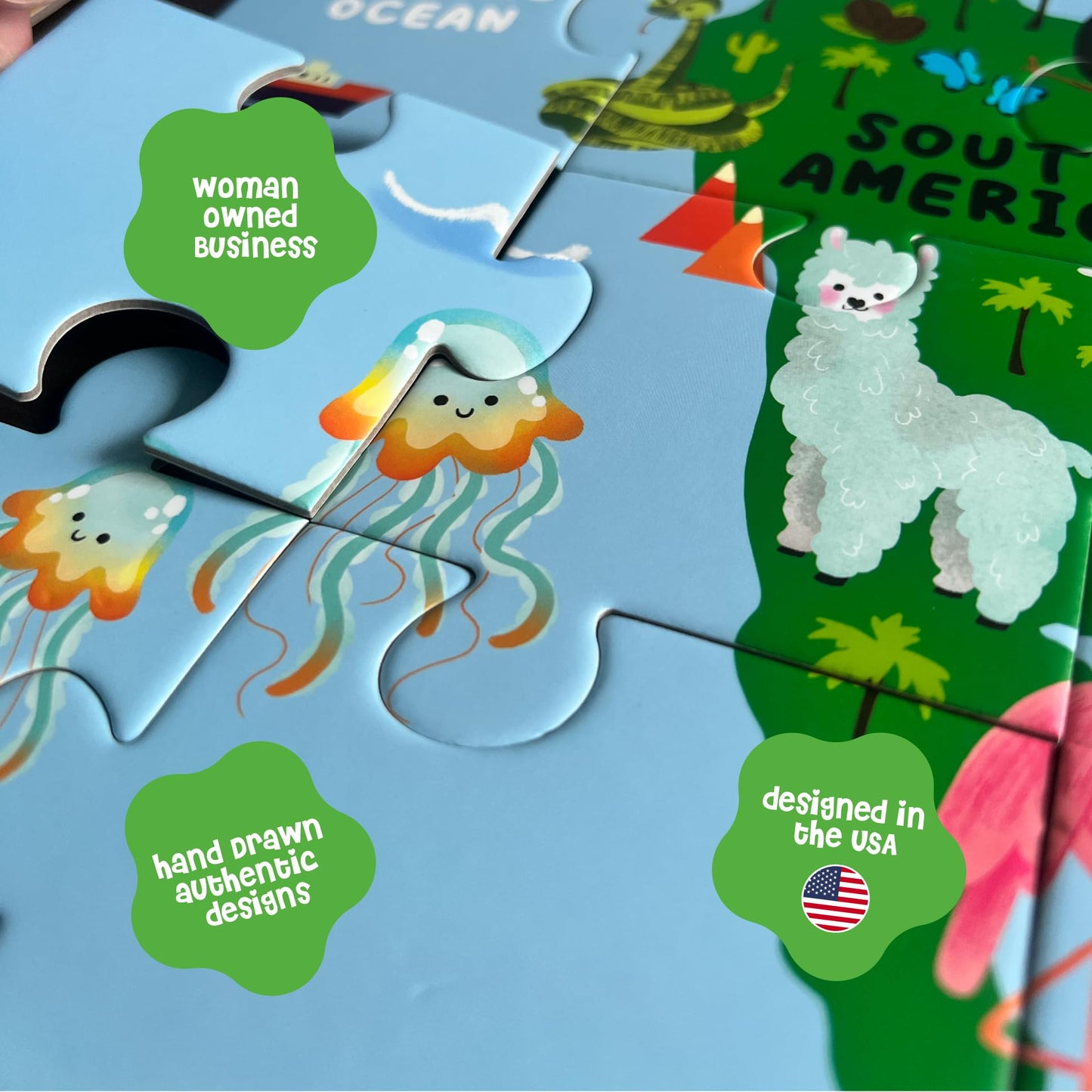 Giant Puzzles - Floor Puzzles for Preschoolers - with Interactive Standing Figures (World Map)