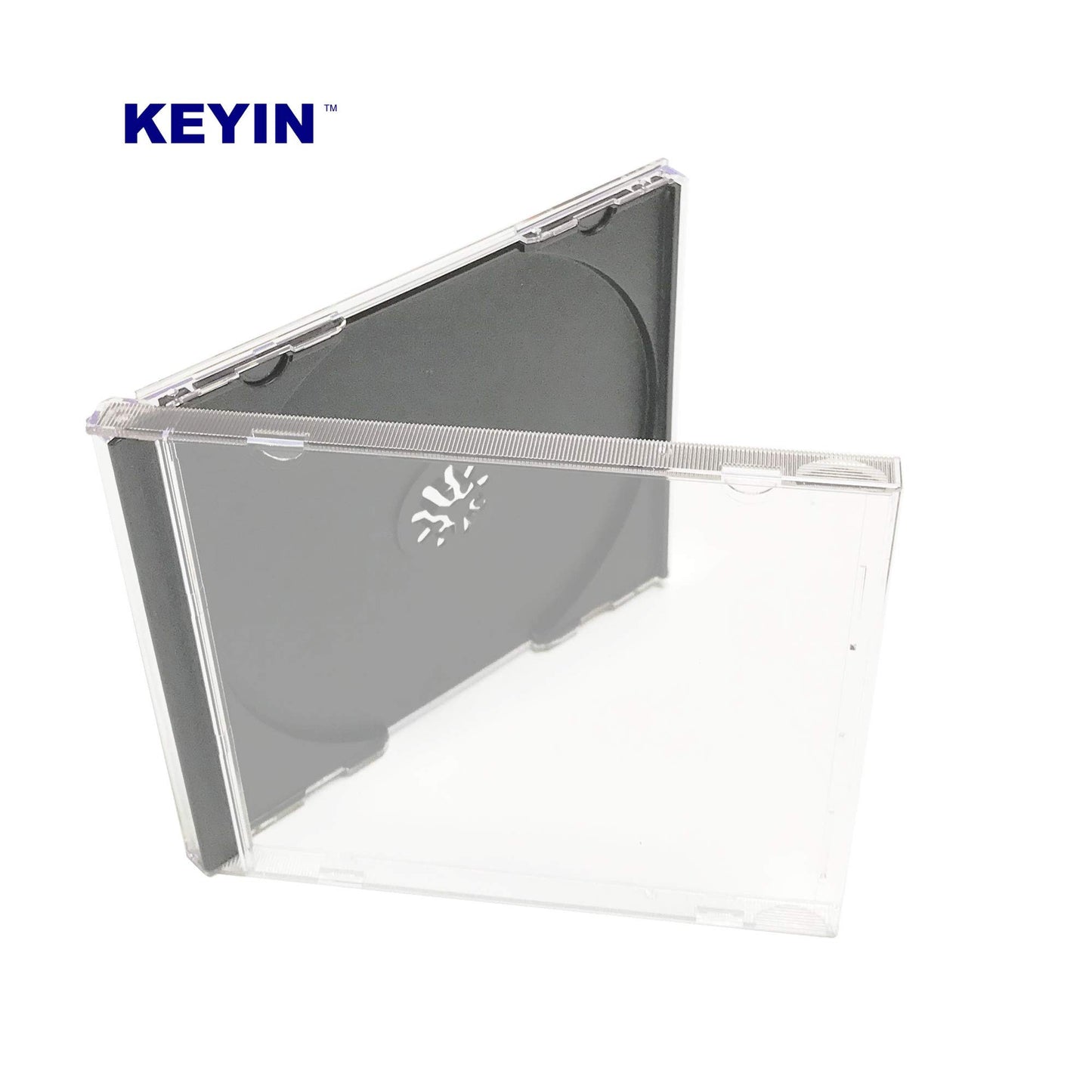 KEYIN Standard Black CD Jewel Case - Premium, 50 Pack