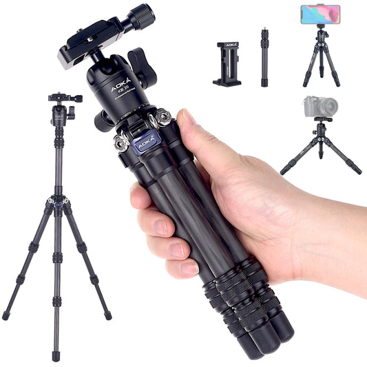 AOKA 15.7in/0.97lb Lightweight Compact Carbon Fiber Tripod with 360° Ballhead Travel Mini Tripod for Mobile Phone and Compact Mirrorless Cameras 28-Inch