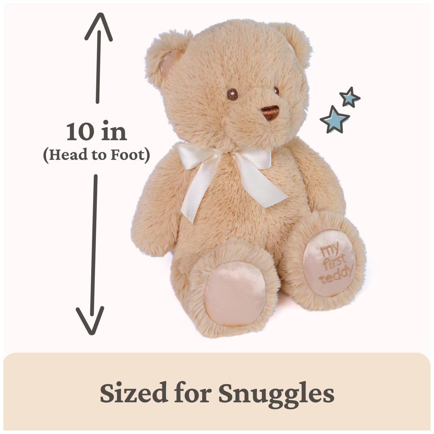 Baby GUND My First GUND Teddy Bear, Ultra Soft Animal Plush Toy for Babies and Newborns, Tan, 10”
