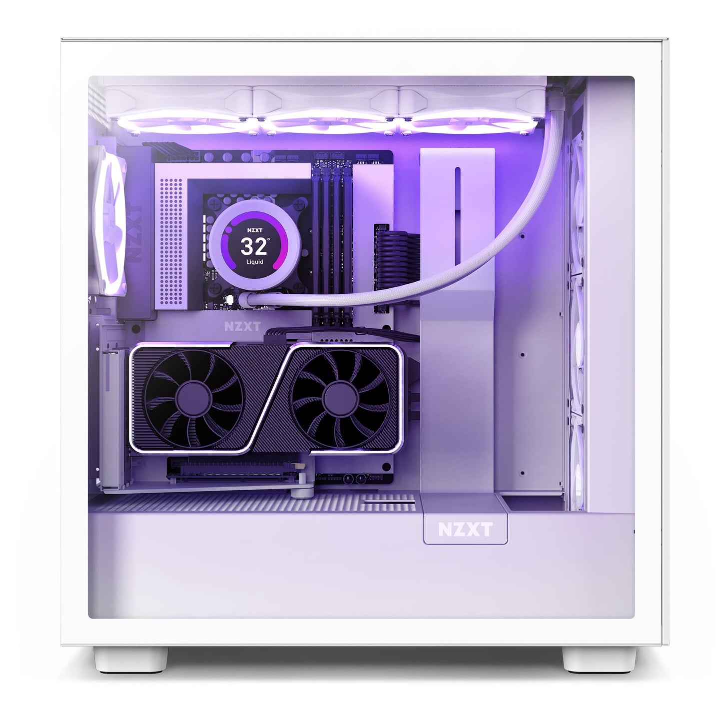 NZXT Vertical GPU Mounting Kit - AB-RH175-W1-175 mm PCIe 4.0x16 Riser Cable - GPU Holder - Sturdy Steel Bracket - White