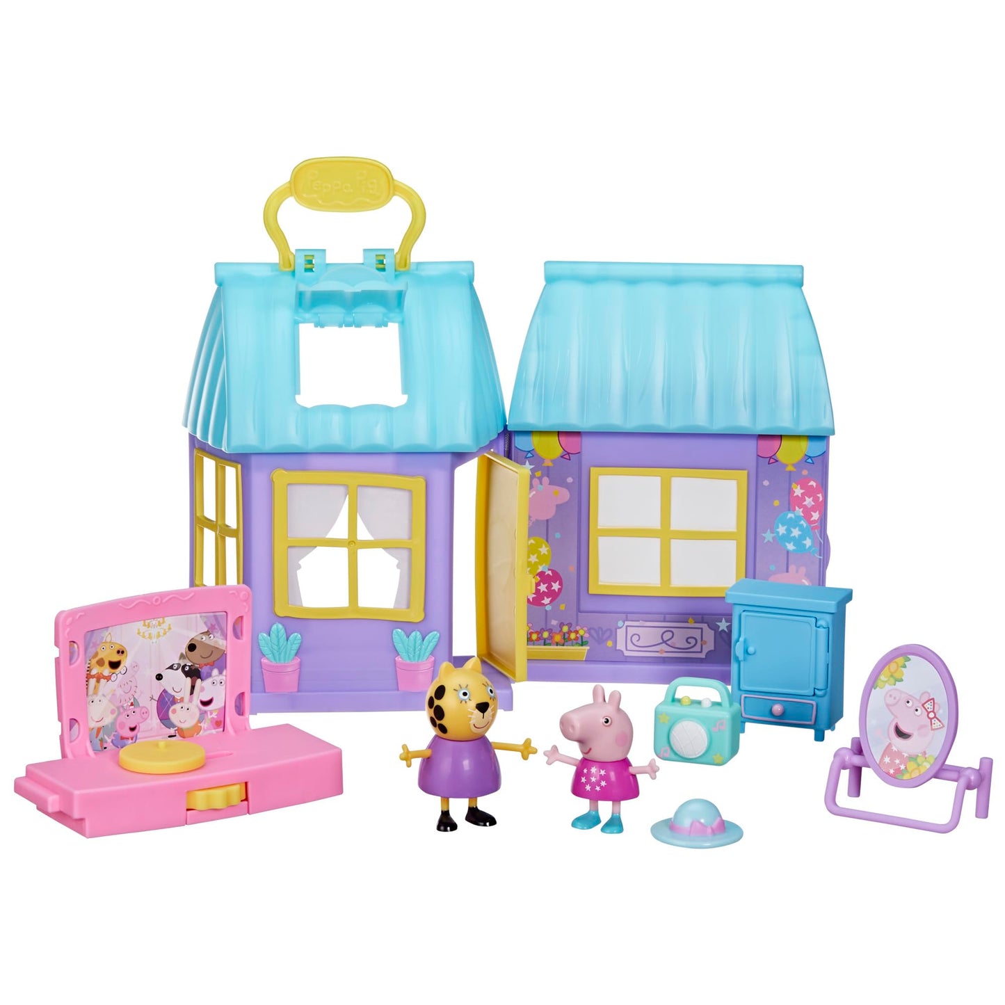 Peppa Pig Peppa’s Dance Party Playset with House, 2 Figures, and 6 Accessories, Preschool Toys for Girls and Boys Ages 3 and Up