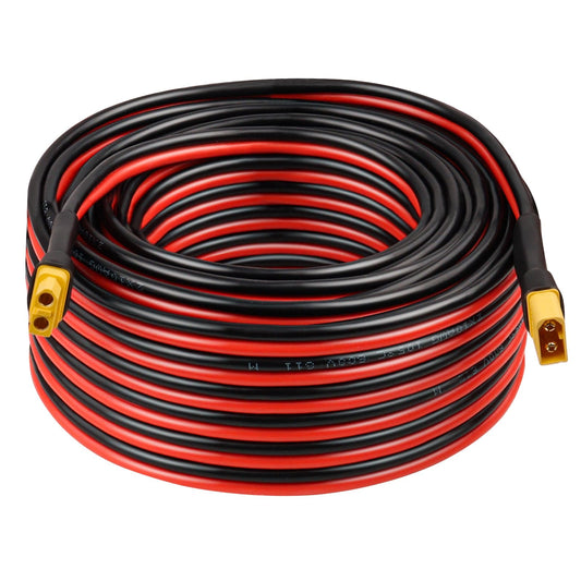 10AWG 50FT XT60 Extension Cable 2 3 5 10 15 20 25 30 35 40 50 75 100FT XT60 Female to Male Connector for Portable Power Station Solar Panel RC Battery