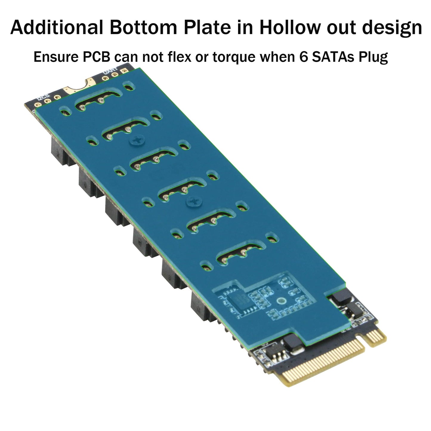 M.2 to SATA 3.0 Adapter [6-Port], RIITOP M.2 NVMe to 6 Ports SATA III Expansion Card Adapter 6Gbps with Chipset ASM1166