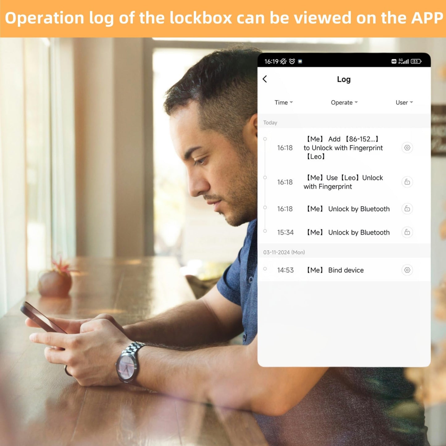 Smart Fingerprint Key Lock Box, Remote Access Realtor Lock Box for Keys, APP Control Key Lockbox for Outdoor, Can be Opened Abroad