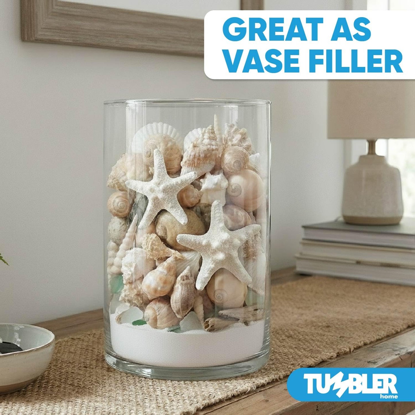 Tumbler Home Real Beach Sand from Florida - 2 Pounds of Fine Decorative Sand for Crafts, Vases, Décor, Weddings, Terrarium, Aquariums, Crafting or Resin Art. Soft & Natural. Made in USA. 2lbs (White)
